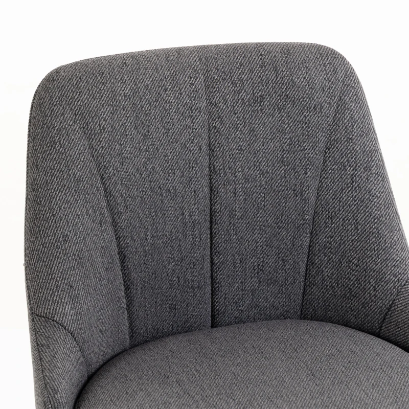 HOMCOM Bar Stools Modern Swivel Counter Height Stools Backrest Set of 2 Dark Grey