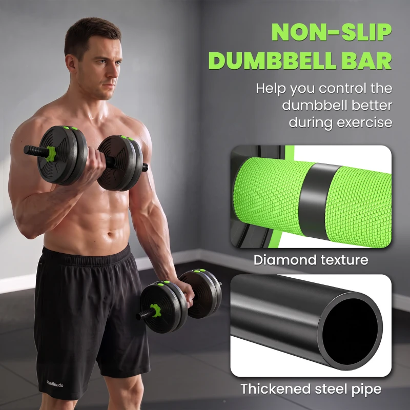Soozier Adjustable Dumbbell Set, 4 in 1 Weights Dumbbells Set for Home Gym, 33lb Free Weights with Connector and Non-Slip Grip