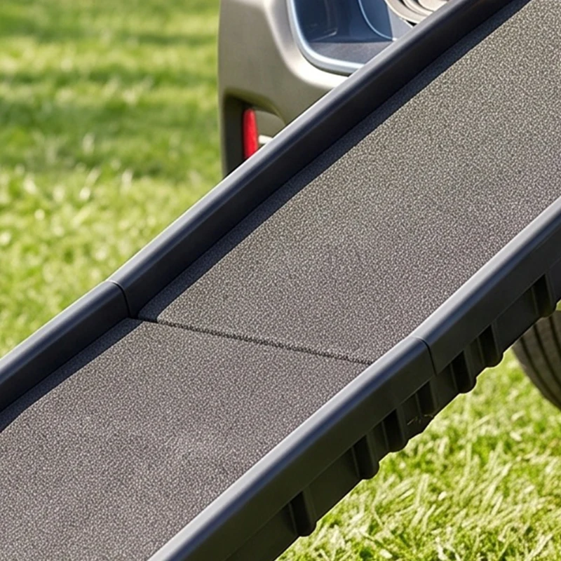 PawHut Folding Dog Ramp for Car, 61 Inches Portable Pet Ramp with Non Slip Frosted Surface, Raised Side Rails