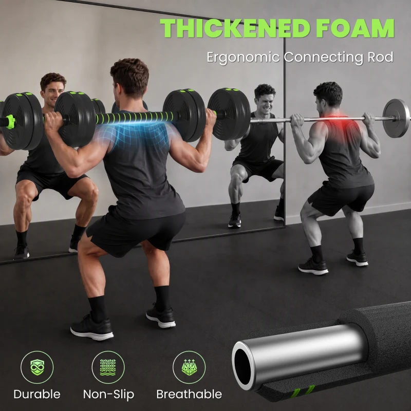 Soozier Adjustable Dumbbell Set, 4 in 1 Weights Dumbbells Set for Home Gym, 33lb Free Weights with Connector and Non-Slip Grip