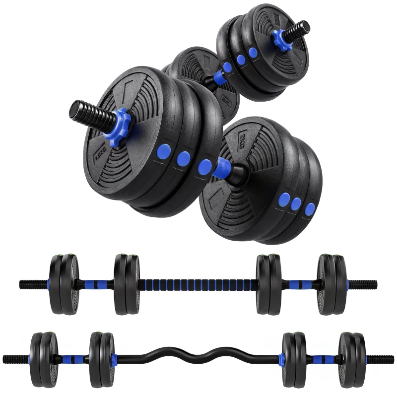 Soozier Adjustable Dumbbell Set, 4 in 1 Weights Dumbbells Set for Home Gym, 33lb Free Weights with Connector and Non-Slip Grip