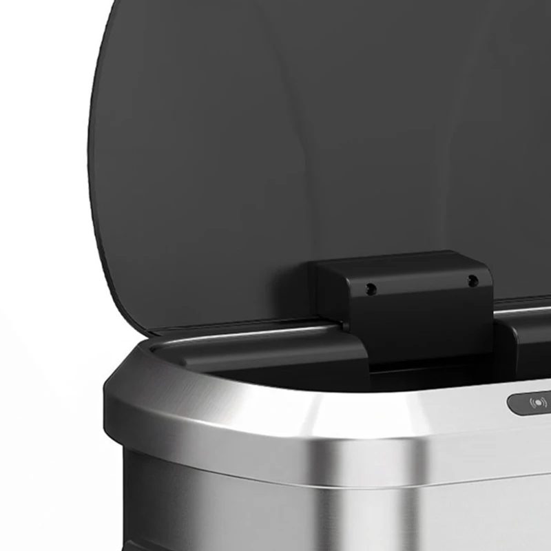 HOMCOM Automatic Trash Can, 13.2Gal / 50L Touchless Garbage Can with Soft-Close Lid, Stay Open, Stainless Steel, Silver