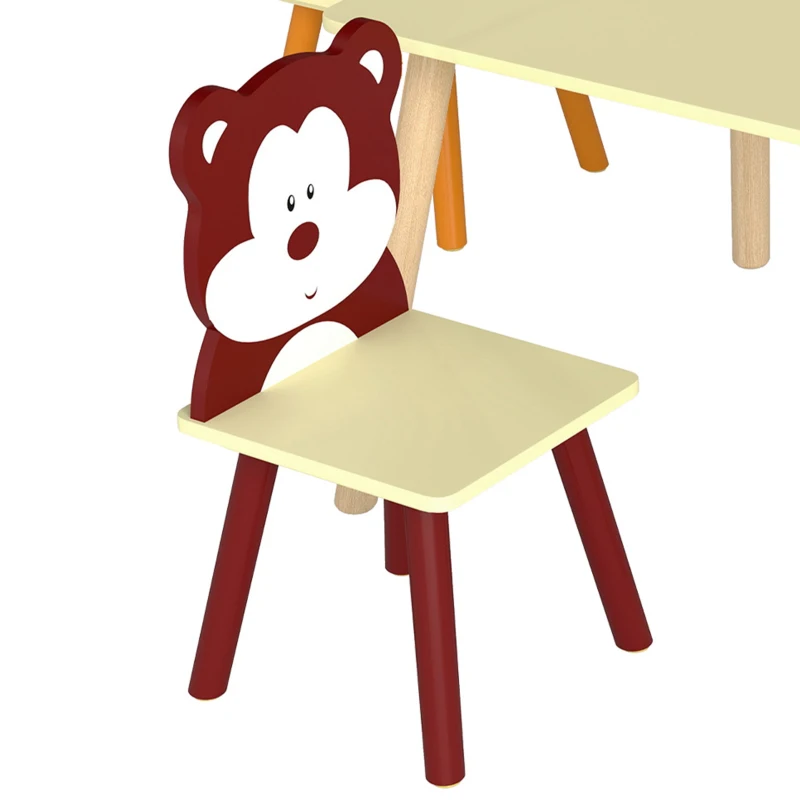Qaba Kids Table and 4 Chairs Set for Art, Craft, Drawing and Snack Time, Playroom, Classroom, Nursery, Boys Girls 3-8, Yellow