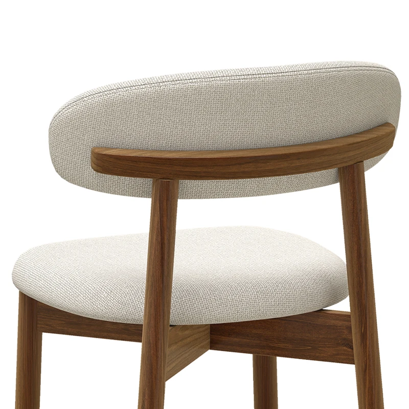 HOMCOM Bar Stools Mid-Century Curved Back Counter Height Stools Set of 2, Cream White
