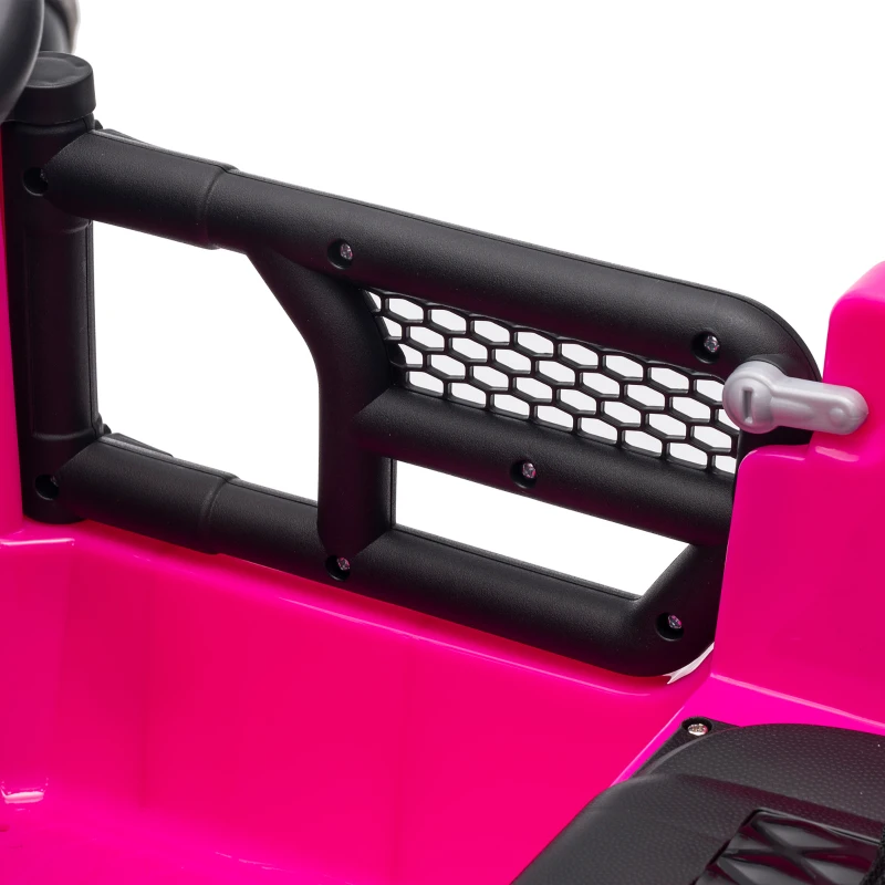 Qaba 12V Electric Car for Kids with Remote, Dual Motors, Rear Suspension, Soft Start, Music, Lights for 3-8 Years, Pink