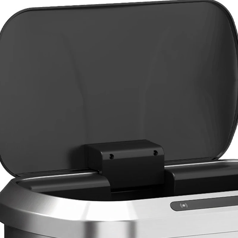 HOMCOM Automatic Trash Can, 13.2Gal / 50L Touchless Garbage Can with Soft-Close Lid, Stay Open, Stainless Steel, Silver