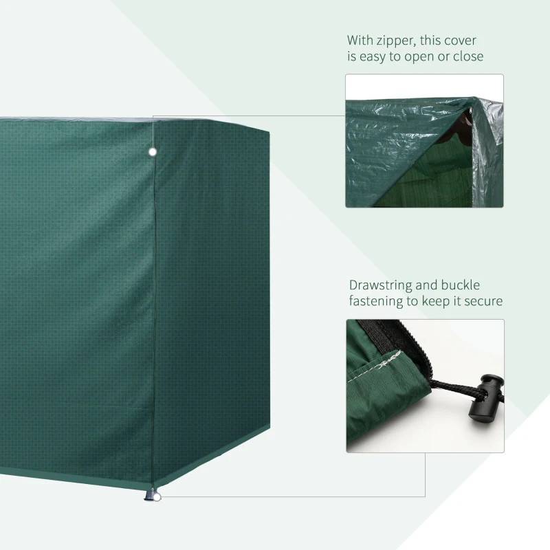 Outsunny 3-Seater Patio Swing Cover, Outdoor Garden Furniture Protection Hammock Glider Cover, Waterproof Dustproof Windproof, 85" x 61" x 59", Dark Green