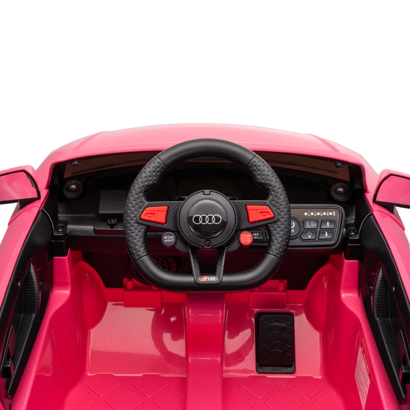 Qaba 12V Ride on Car for Kids, Audi TT RS Licensed Electric Car with Remote Control, Dual Motors, for 2-3 Years, Pink