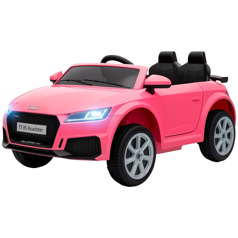 Qaba 12V Ride on Car for Kids, Audi TT RS Licensed Electric Car with Remote Control, Dual Motors, for 2-3 Years, Pink