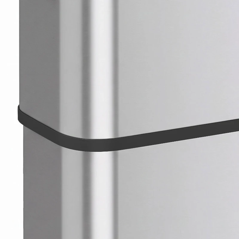 HOMCOM 15.9 Gallon/60 L Garbage Can, Slim Stainless Steel Trash Can with Bag Holder, Soft-Close Lid, Touch-Top Opening, Silver