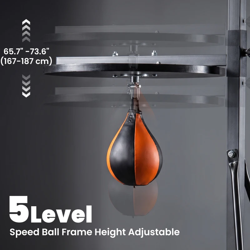 HOMCOM Punching Bag Holder and Speed Ball Exercise Punching Bag Stand with Punching Ball 45.25"L x 61.75"W x 87"H Load 220lb