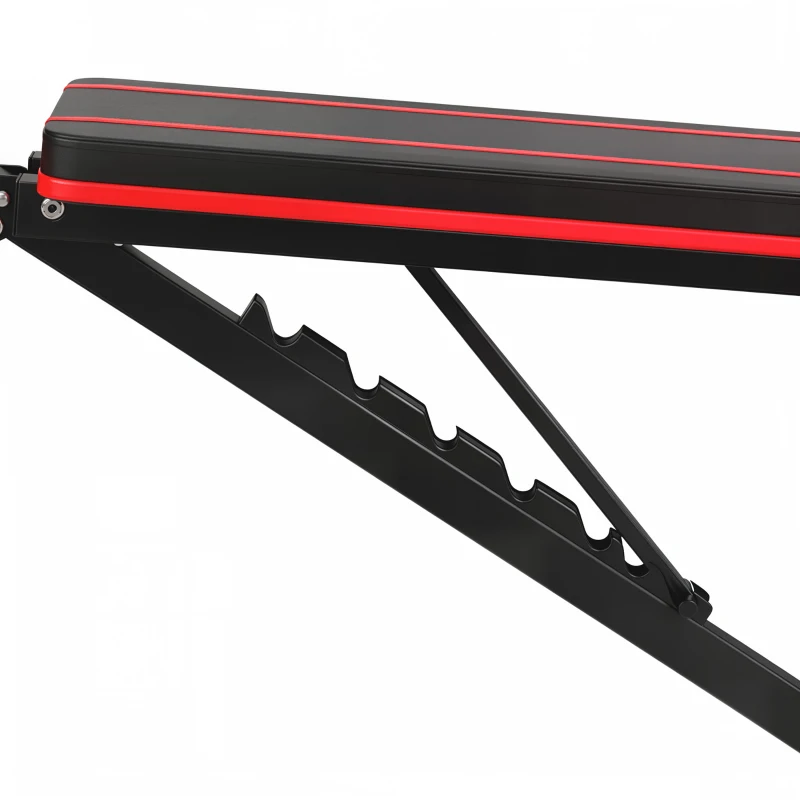 Soozier Adjustable Weight Bench for Home Gym, Foldable Incline Decline Bench Press with Resistance Bands, 7-Position Backrest