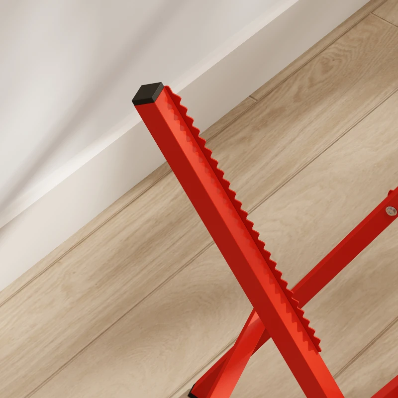 HOMCOM Foldable Saw Horse, Heavy Duty Cutting Stand with Adjustable Height and Width, A-Frame Sawhorse with Locking Buckle
