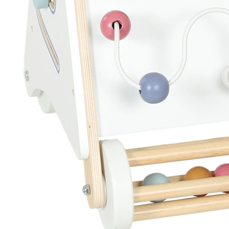 Qaba Wooden Baby Walker, Baby Push Walker w/ Adjustable Speed, Rear Storage for Learning to Walk, Gift for 1.5-3 Years, White