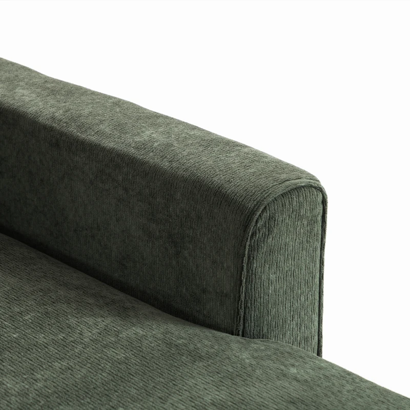 HOMCOM Sectional Sofa Bed, 113" U Shaped Pull Out Sleeper Sofa Bed with Dual Storage Chaises, Wide and Deep Seat, Green