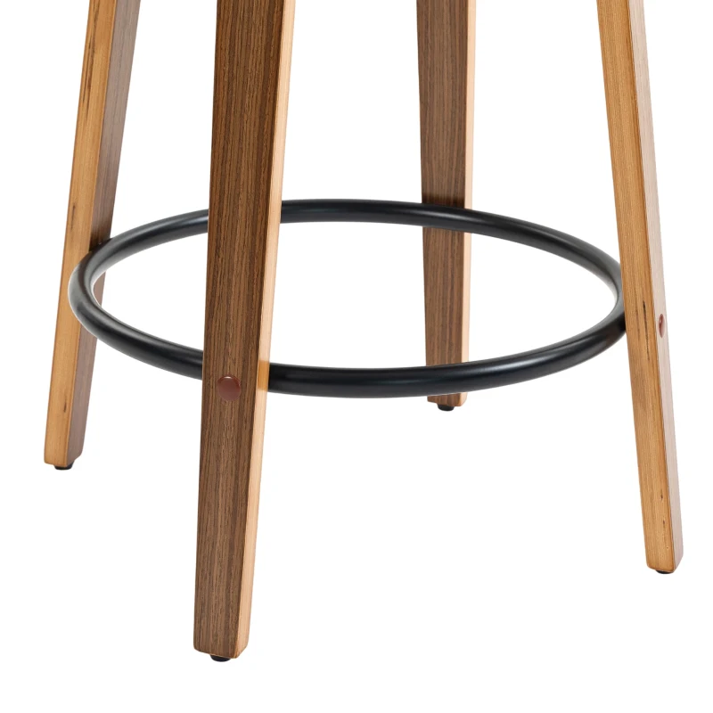 HOMCOM Bar Stools Set of 2 Modern Swivel PU Leather Upholstered Counter Height Bar Chairs, Black