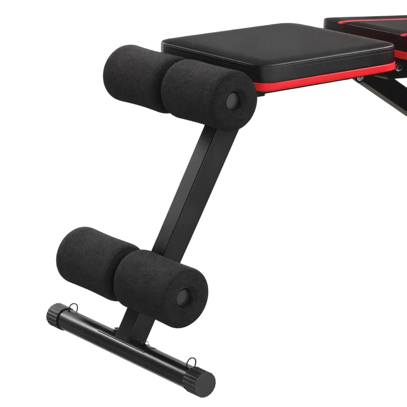 Soozier Adjustable Weight Bench for Home Gym, Foldable Incline Decline Bench Press with Resistance Bands, 7-Position Backrest