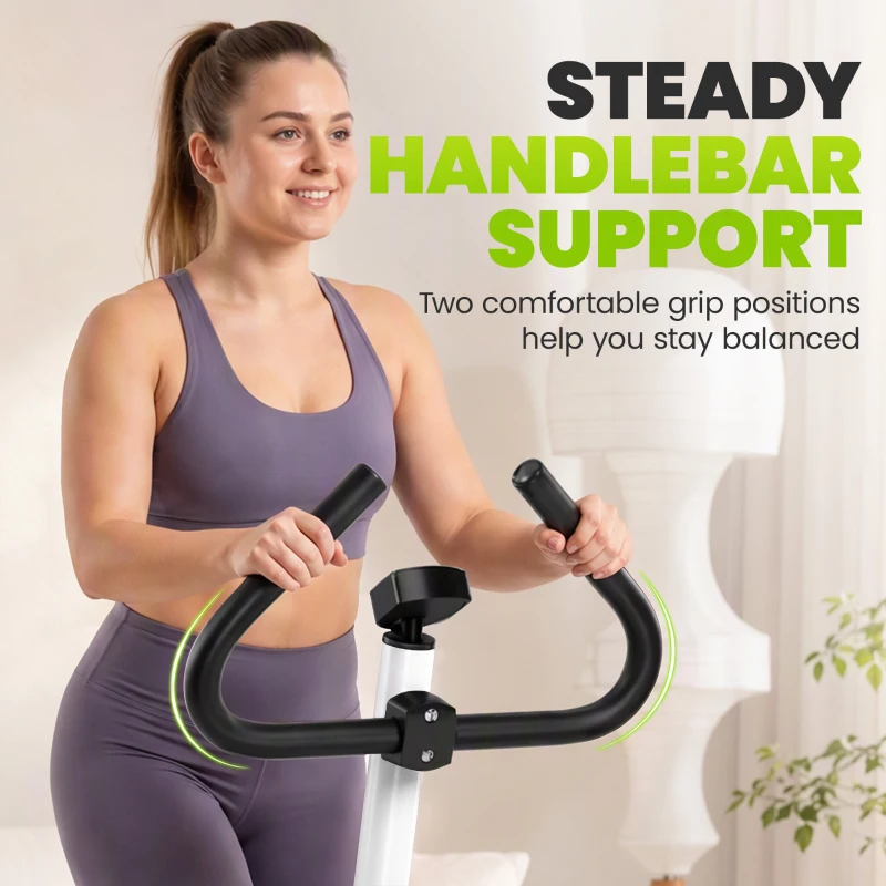 Soozier Twist Stepper Exercise Machine with Adjustable Resistance, LCD Screen - White & Green