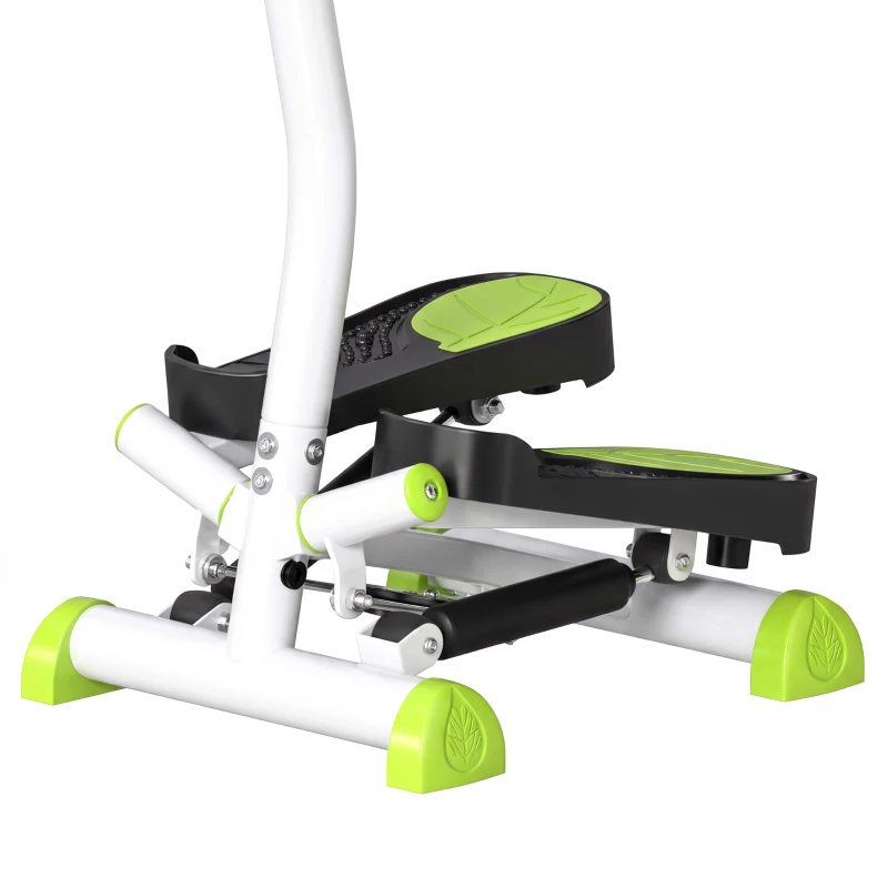 Soozier Twist Stepper Exercise Machine with Adjustable Resistance, LCD Screen - White & Green