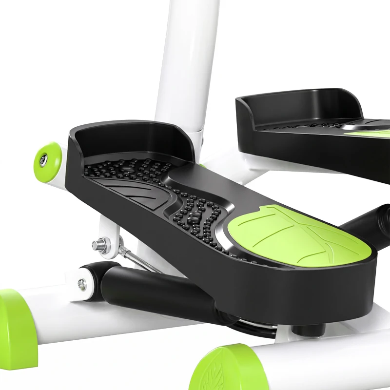 Soozier Twist Stepper Exercise Machine with Adjustable Resistance, LCD Screen - White & Green