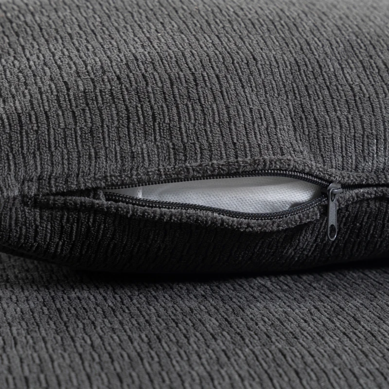 HOMCOM Sectional Sofa Bed, 113" U Shaped Pull Out Sleeper Sofa Bed with Dual Storage Chaises, Wide and Deep Seat, Dark Grey