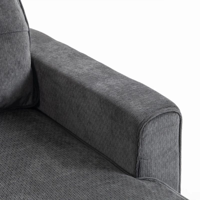 HOMCOM Sectional Sofa Bed, 113" U Shaped Pull Out Sleeper Sofa Bed with Dual Storage Chaises, Wide and Deep Seat, Dark Grey