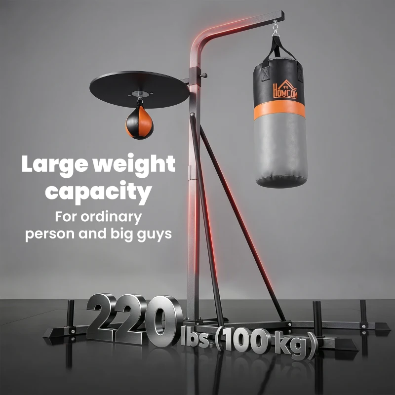 HOMCOM Punching Bag Holder and Speed Ball Exercise Punching Bag Stand with Punching Ball 45.25"L x 61.75"W x 87"H Load 220lb