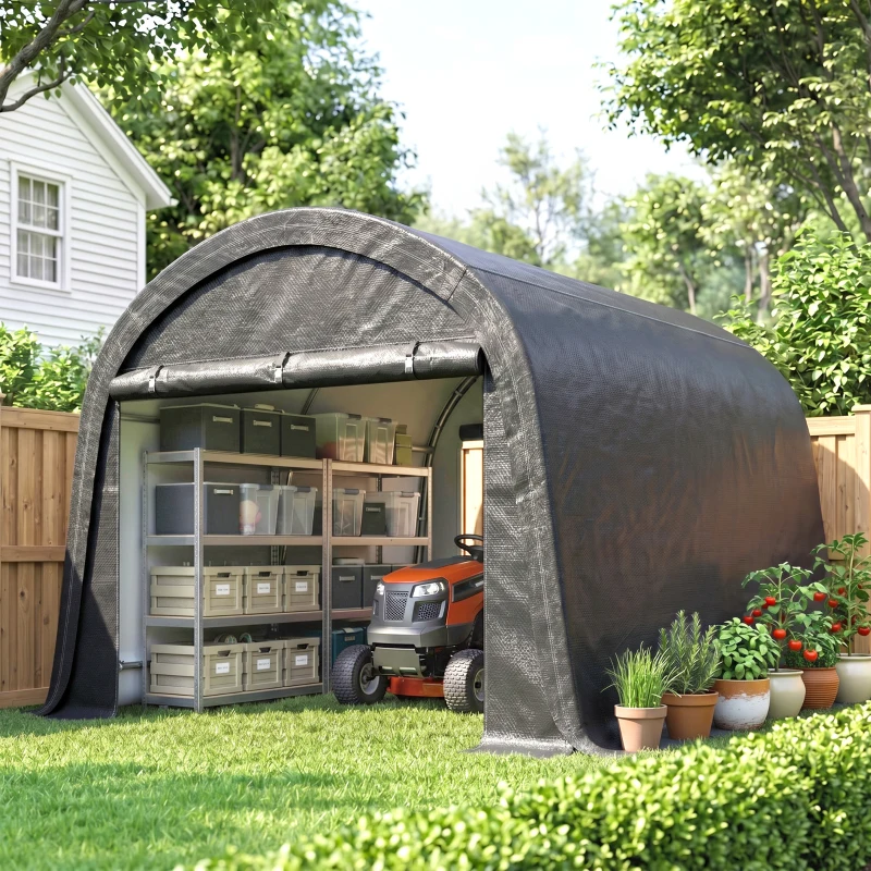 Outsunny 10' x 10' Outdoor Storage Tent, Heavy Duty and Waterproof Portable Shed for Bike, Motorcycle & Garden Tools