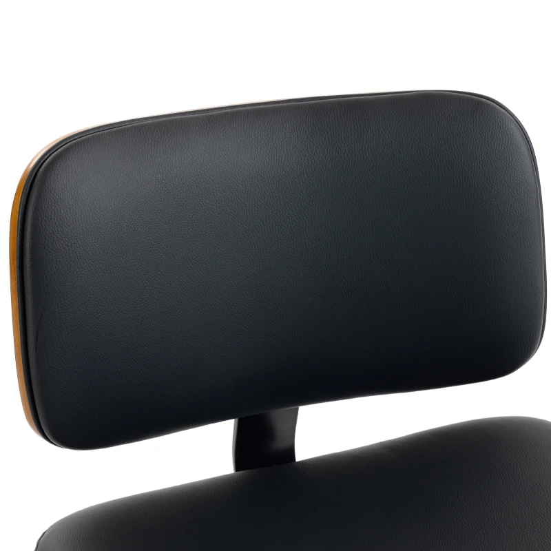 HOMCOM Bar Stools Set of 2 Modern Swivel PU Leather Upholstered Counter Height Bar Chairs, Black