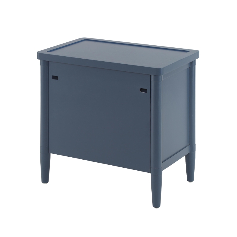 Modern Farmhouse Nightstand Set of 2 with 3 Storage Drawers, Wooden Bedside End Tables with Tapered Legs, 23.5'' L x 15.5'' W x 24.5'' H, Blue