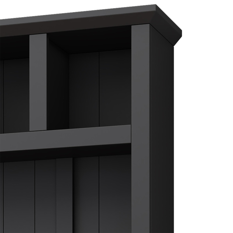 Farmhouse Hall Tree Coat Rack with 13 Compartments, Shoe Storage Bench Unit with Wide Storage Seating Bench, 59'' L x 18'' W x 79'' H, Black