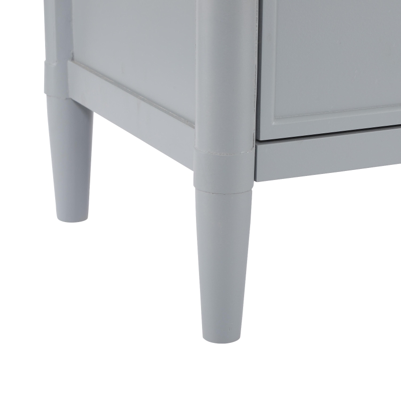 Modern Farmhouse Nightstand Set of 2 with 3 Storage Drawers, Wooden Bedside End Tables with Tapered Legs, 23.5'' L x 15.5'' W x 24.5'' H, Gray