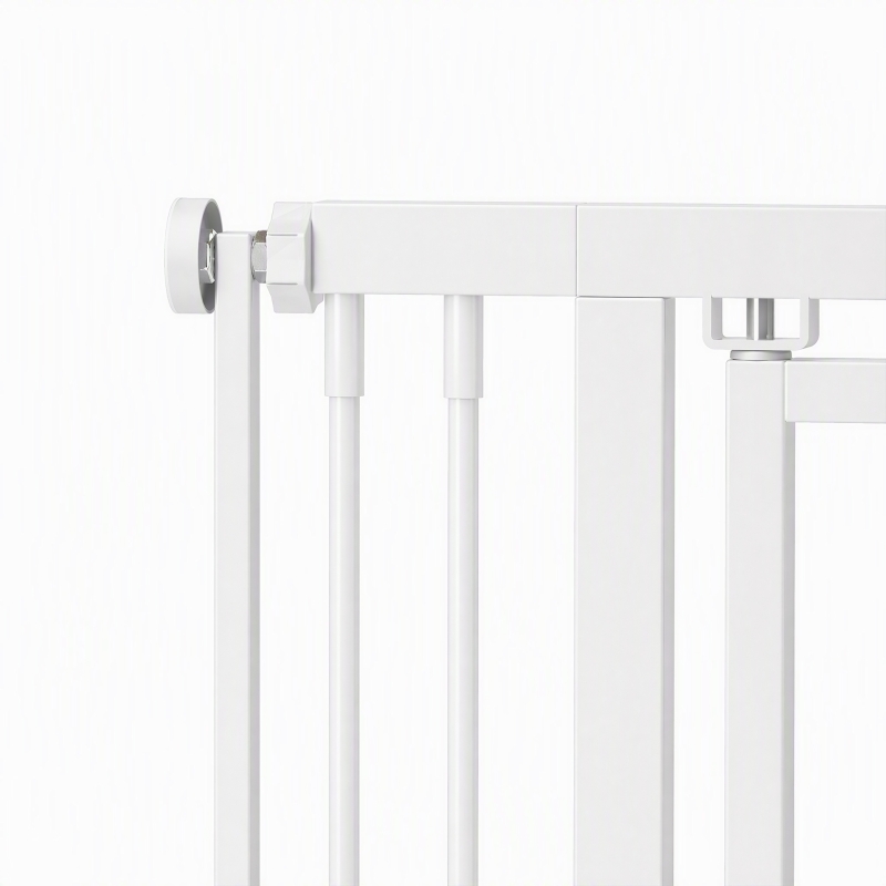 PawHut 71" Extra Tall Cat Gate,  29"-39" Wide Pet Gate with No Drilling, Narrow Spacing, Pull-Ring Latch, 2 Extension Kits
