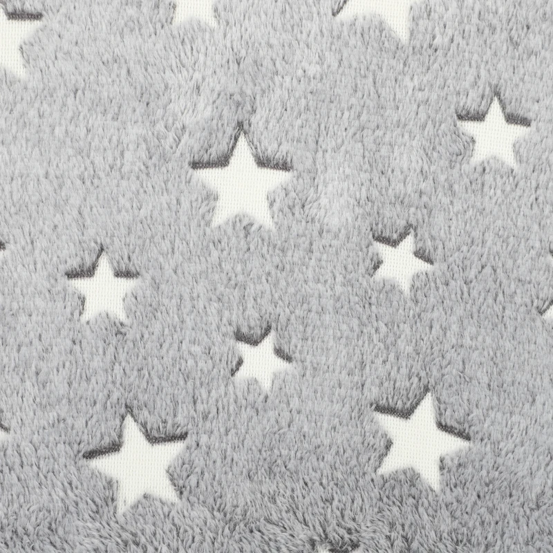 Qaba Kids Couch, 2 in 1 Toddler Couch with Glow in the Dark Stars, Sit to Lie, Ready from Box for Bedroomfor 18-48 M, Grey