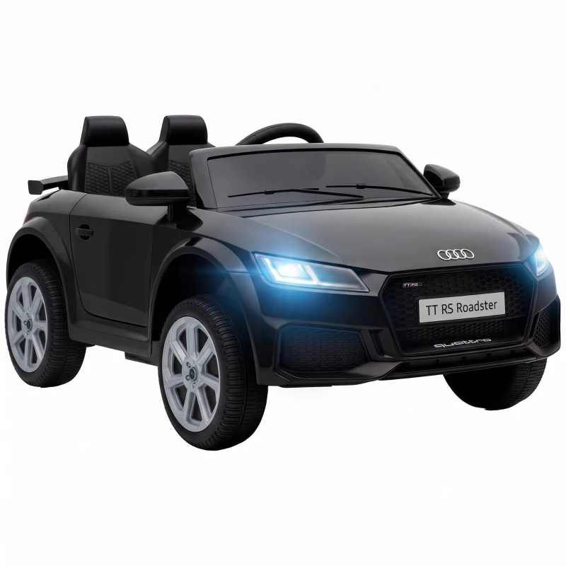Qaba 12V Ride on Car for Kids, Audi TT RS Licensed Electric Car with Remote Control, Dual Motors, for 2-3 Years, Black