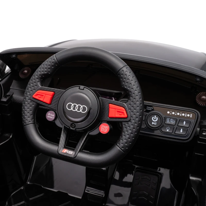 Qaba 12V Ride on Car for Kids, Audi TT RS Licensed Electric Car with Remote Control, Dual Motors, for 2-3 Years, Black
