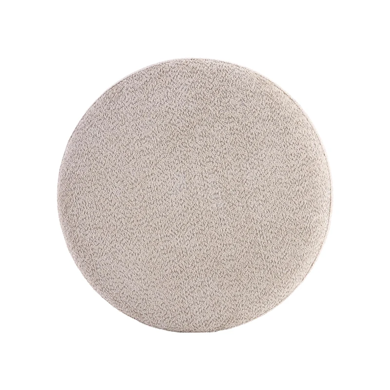 Chic Round Ottoman with Storage and Tufted Upholstery, Versatile Coffee Table for Living Room and Bedroom, 32'' L x 32" W x 17.5" H, Almond