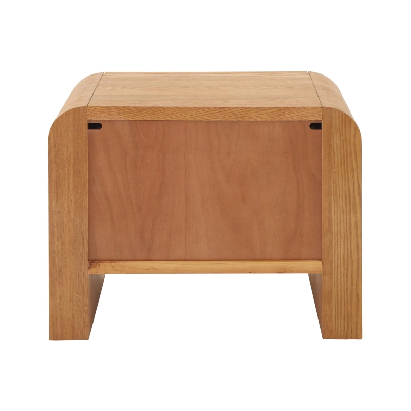 Minimalist Modern Nightstand with Black Metal Handles, Wooden Bedside Storage Table for Bedroom, 28.5'' L x 15.5'' W x 23.5'' H, Brown