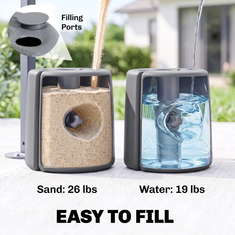 Outsunny HDPE Tent Weights Set of 4, Canopy Weights, Fill with Water or Sand, 104LBS
