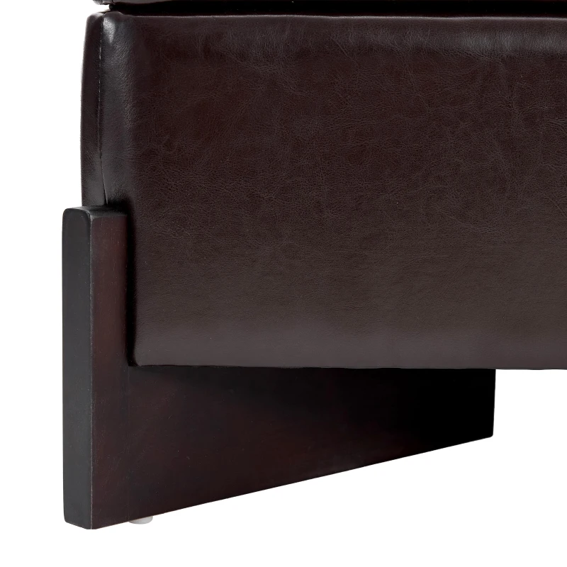 Modern Large Square Ottoman with PU Leather and Hidden Storage, Versatile Coffee Table for Living Room, 30.5'' L x 30.5" W x 17.5" H, Dark Brown
