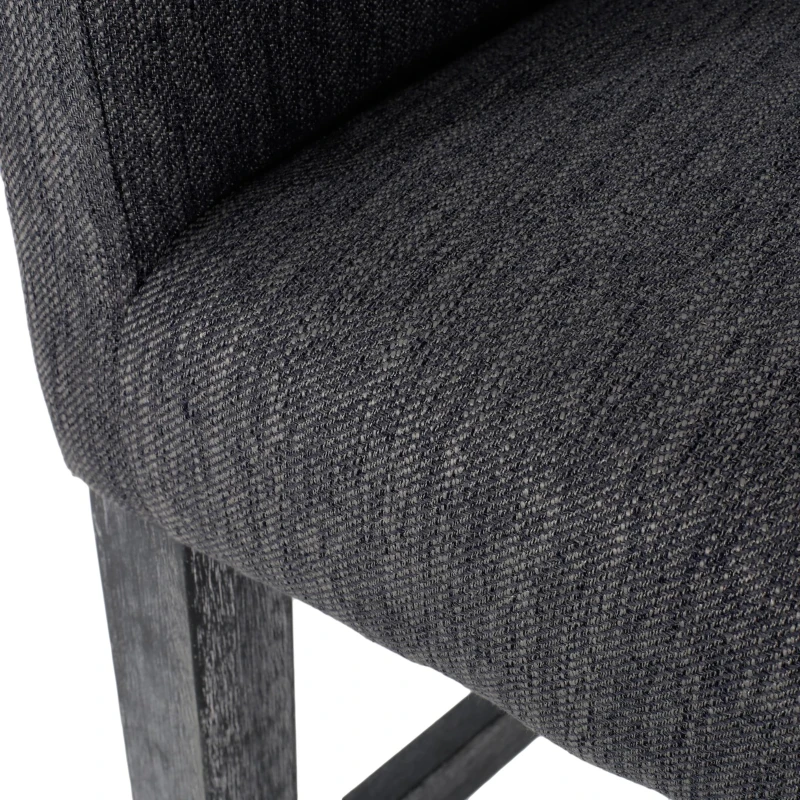 Modern Upholstered Counter Stool Set of 2 with Rounded Armrests, Comfortable Breakfast Bar Stool for Kitchen, 24'' L x 23" W x 39.5" H, Charcoal