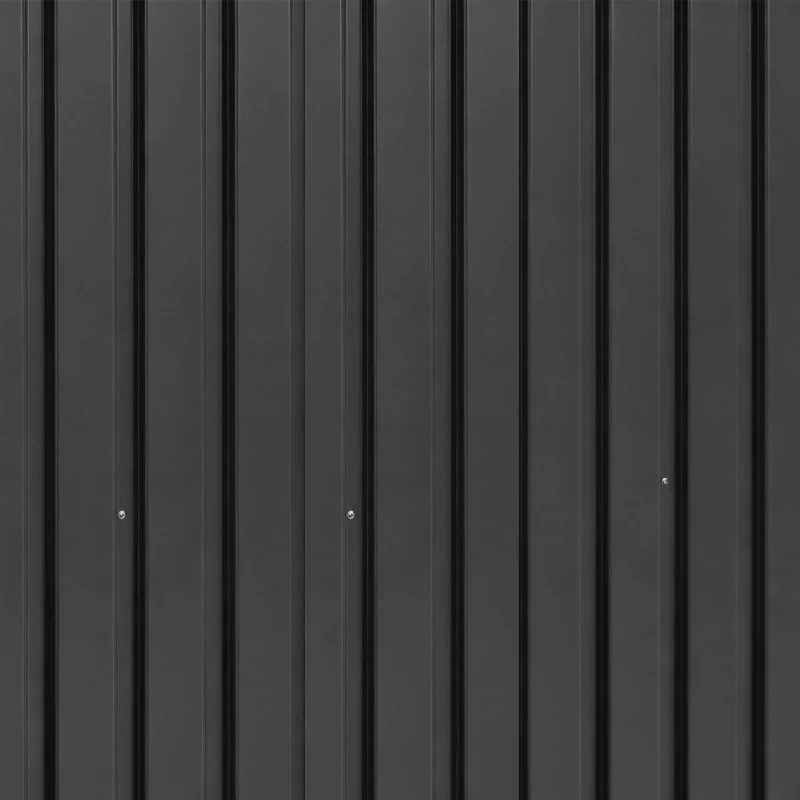 Outsunny 9x4 Outdoor Storage Shed Galvanized Steel Garden Shed with Foundation Kit, Ventilation & Doors, Dark Grey