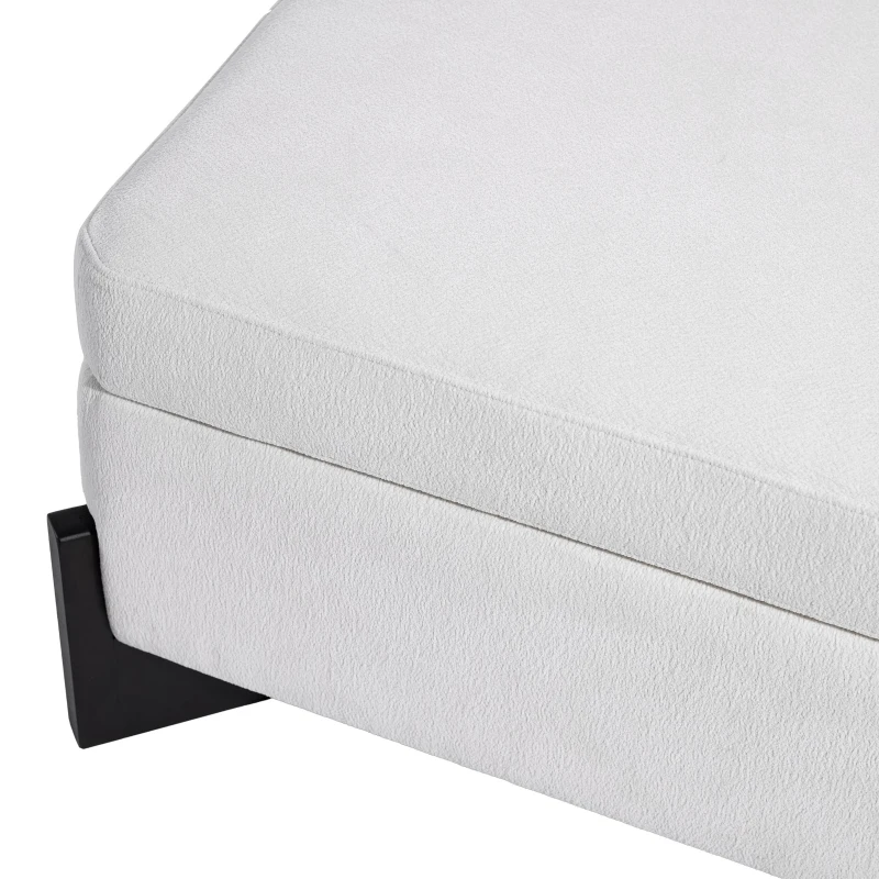 Modern Large Square Ottoman with Faux Leather and Hidden Storage, Versatile Coffee Table for Living Room, 30.5'' L x 30.5" W x 17.5" H, White