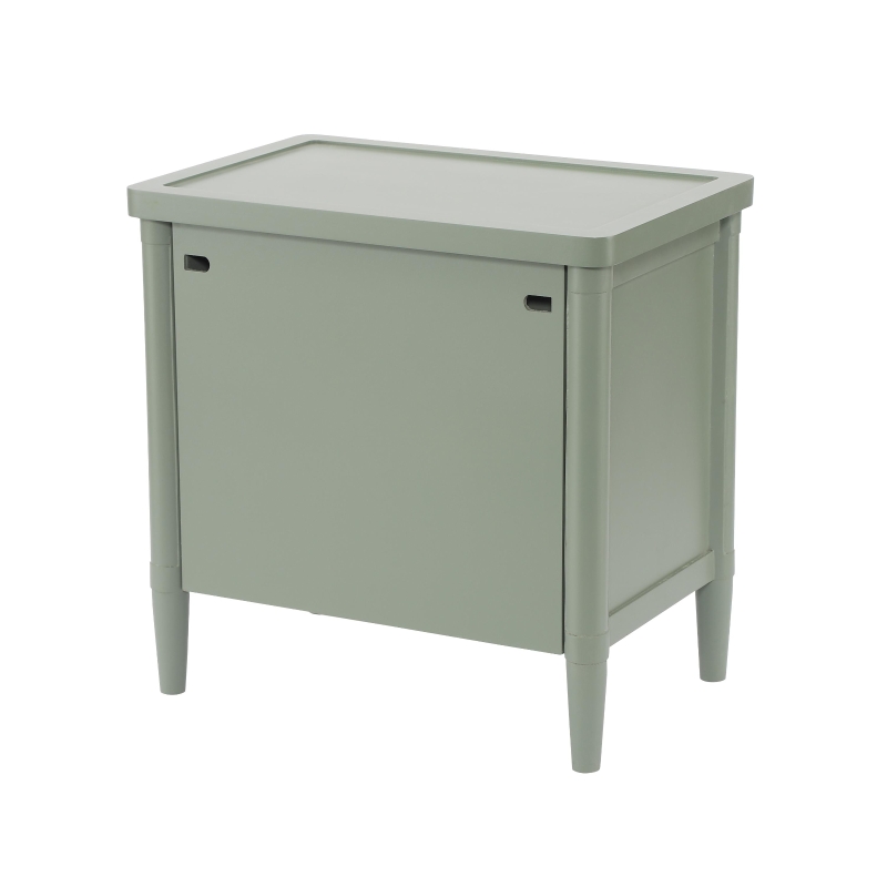 Modern Farmhouse Nightstand Set of 2 with 3 Storage Drawers, Wooden Bedside End Tables with Tapered Legs, 23.5'' L x 15.5'' W x 24.5'' H, Green