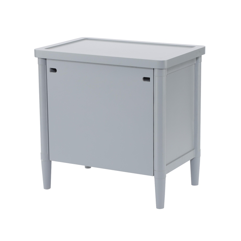 Modern Farmhouse Nightstand Set of 2 with 3 Storage Drawers, Wooden Bedside End Tables with Tapered Legs, 23.5'' L x 15.5'' W x 24.5'' H, Gray