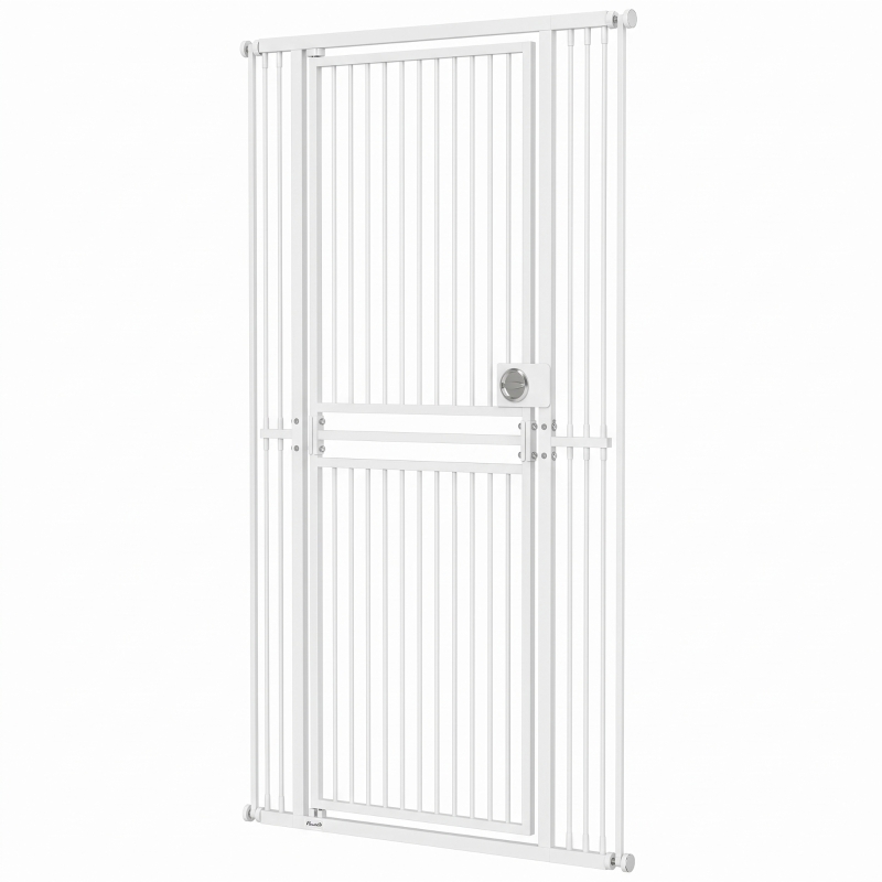 PawHut 71" Extra Tall Cat Gate,  29"-39" Wide Pet Gate with No Drilling, Narrow Spacing, Pull-Ring Latch, 2 Extension Kits