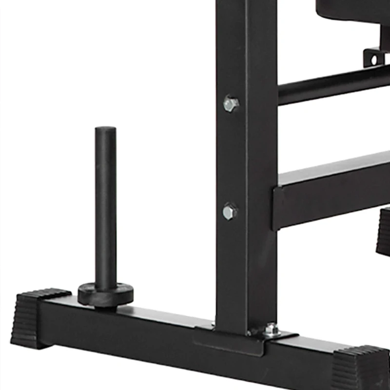 Soozier Adjustable Weight Bench, Foldable Bench Press with Barbell Rack and Dip Station for Home Gym, Strength Training Multiuse Workout Bench, Black