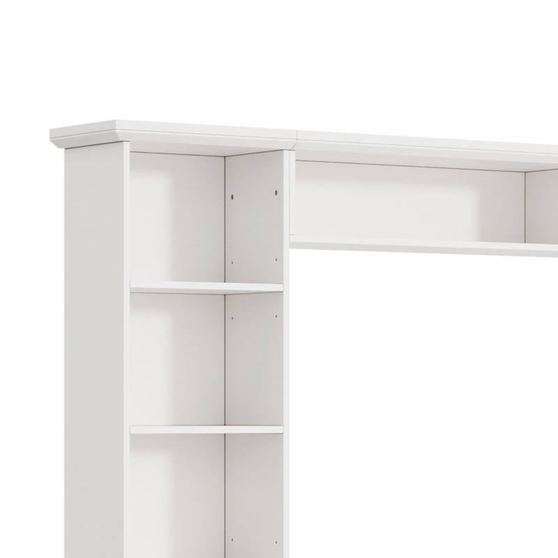 Rustic Farmhouse Entertainment Centre with 7 Adjustable Shelves, Modern TV Wall Unit with Panelled Doors, 95.5'' L x 15.5'' W x 76.5'' H, White
