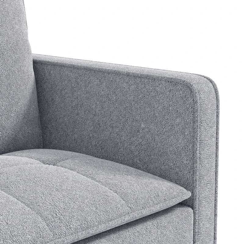 HOMCOM 51" Sofa Bed, Holland Velvet Loveseat Pull Out Sleeper Sofa with USB Ports, Adjustable Backrest, Side Pockets Grey