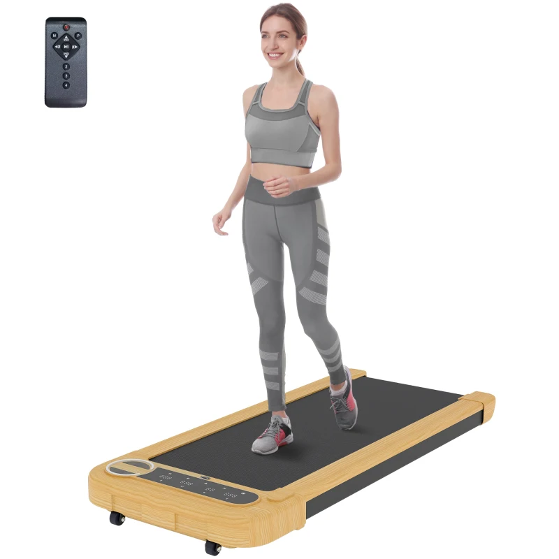 Soozier Walking Pad, Under Desk Treadmill with 17" x 43" Wide Belt, Remote Control, Bluetooth Speaker, Wheels and LED Display